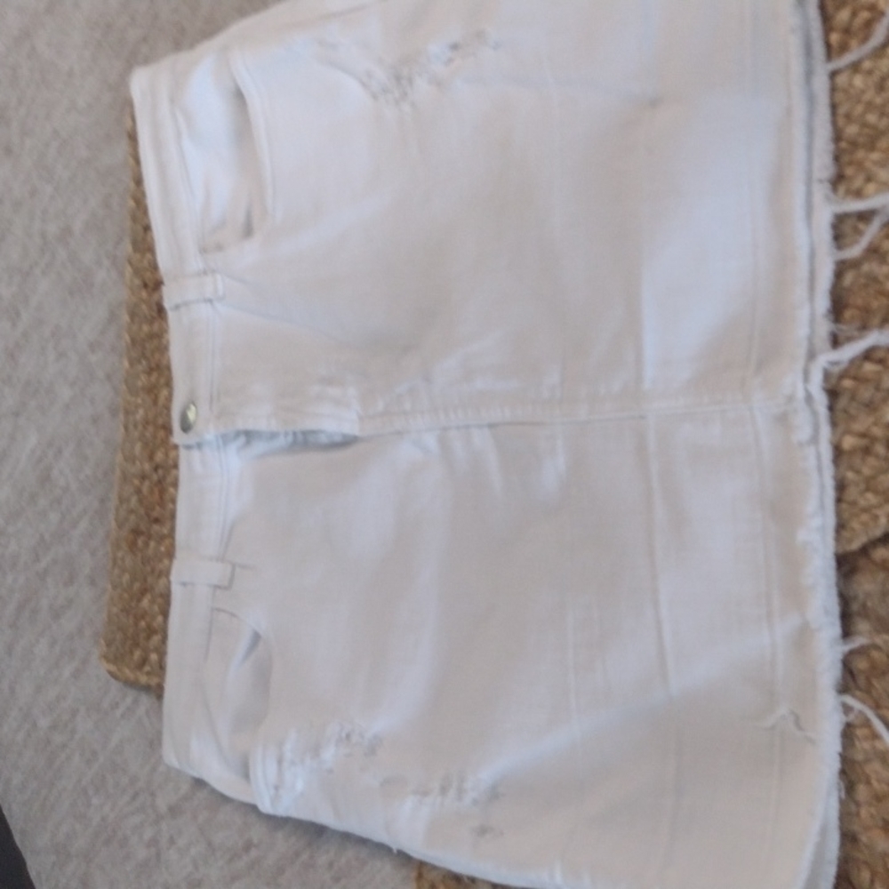 J brand destructive white skirt